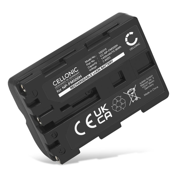 Batterie pour Sony Alpha A300, A200, A350, A700, A100, A900, A500, A850, A550, A580, NP-FM500H 1400mAh de CELLONIC