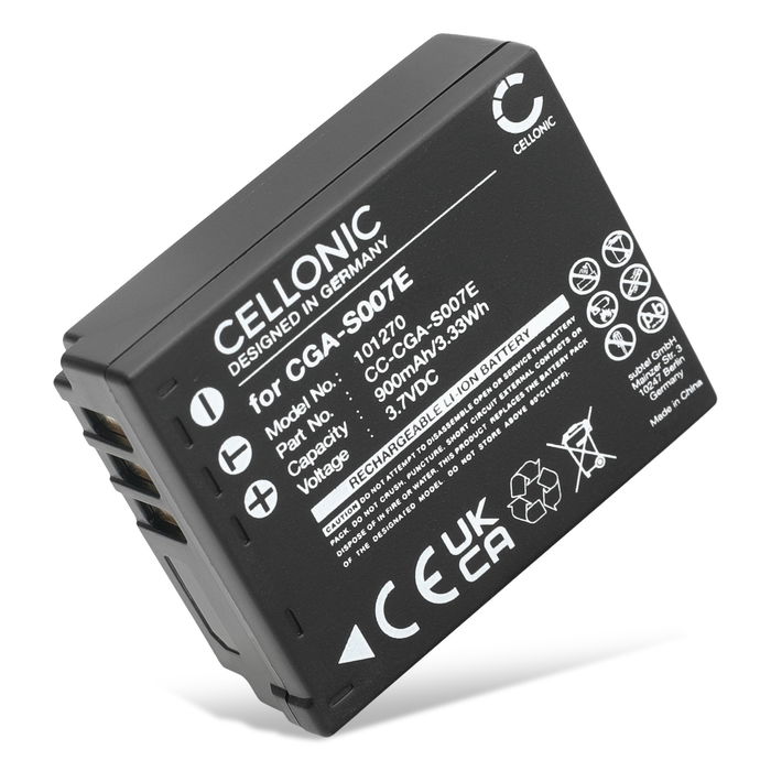 Panasonic CGA-S007A/1B Batterie 900mAh de CELLONIC