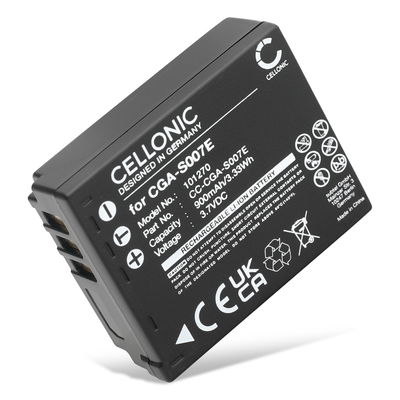 Batterie 900mAh pour appareil photo Panasonic Lumix DMC-TZ5, Lumix DMC-TZ5, Lumix DMC-TZ3 - Remplacement modèle CGA-S007,CGR-S007,DMW-BCD10