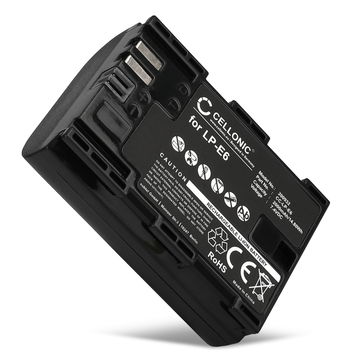 Batterie pour Canon EOS 90D, 5D Mark IV, 80D, 5D Mark II, 7D, 60D, 5DS R, LP-E6N LP-E6 LP-E6N (2000mAh, 7.4V) de CELLONIC