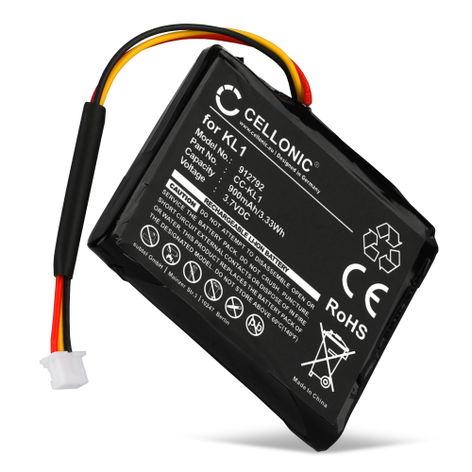 Batterie pour GPS TomTom Start 25; Via 135, 135M, 1405, 1505T, 1605, 1400M, 1405M (900mAh, 3.7V) de CELLONIC