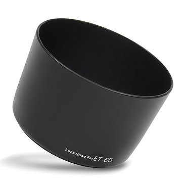 ET-60 Camera Lens Hood for Canon EOS 40D, EF 90-300mm 4.5-5.6 USM, EF 75-300mm 4-5.6 II USM, 4-5.6 III USM, EF-S 55-250mm 4-5.6 IS II - Plastic Bayonet Cylindrical / Round Lens Shade from CELLONIC