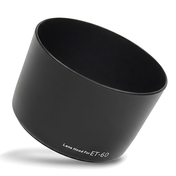 ET-60 Camera Lens Hood for Canon EOS 40D, EF 90-300mm 4.5-5.6 USM, EF 75-300mm 4-5.6 II USM, 4-5.6 III USM, EF-S 55-250mm 4-5.6 IS II - Plastic Bayonet Cylindrical / Round Lens Shade from CELLONIC