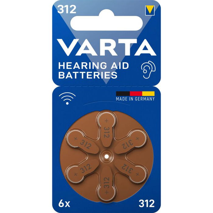 Varta Pile de Bouton pour Appareils Auditif HA312 (PR41 / 312) - x6