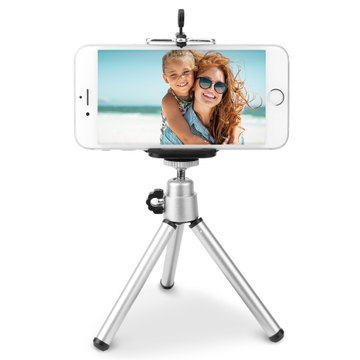 subtel Mini Tripod for Camera Mobile Phone Tripod with Universal Smartphone Holder Mount vlogging Stick Tripod and Grip 1/4” Screw Portable and Lightweight Camcorder Travel Tripod