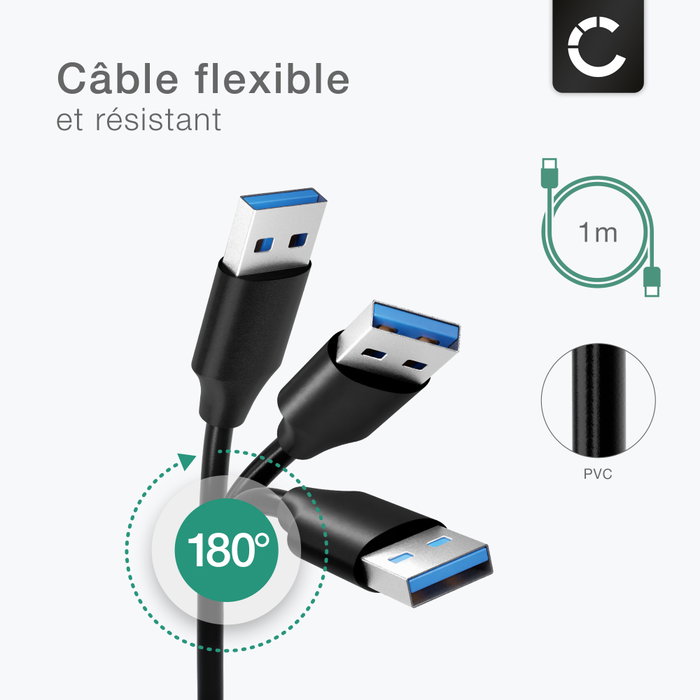 Câble Usb C Léger, Câble Usb Type C, Téléphone pour Ordinateur Portable Caméra