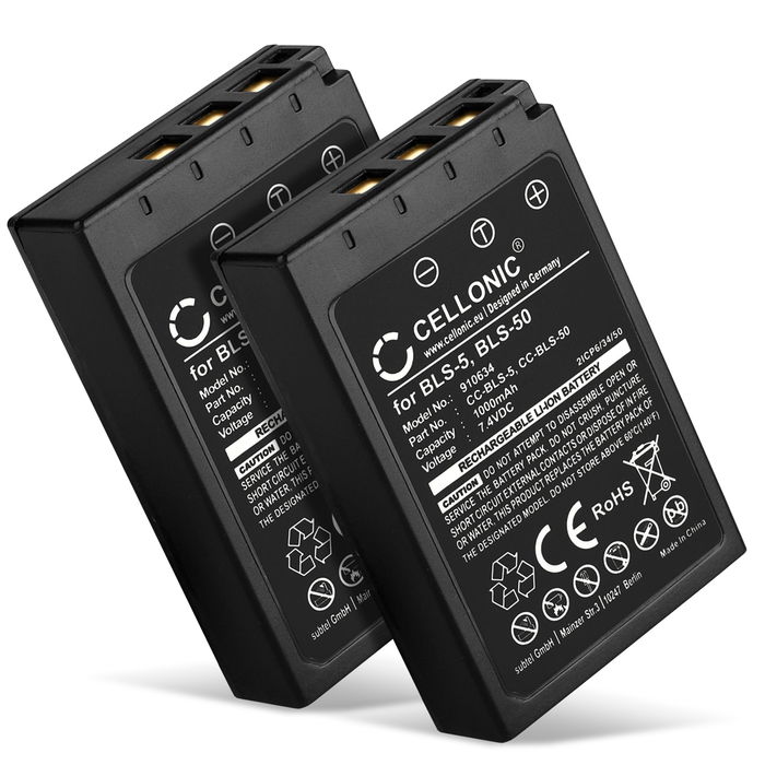 2x Olympus OM-D E-M10 Batterie 1000mAh de CELLONIC