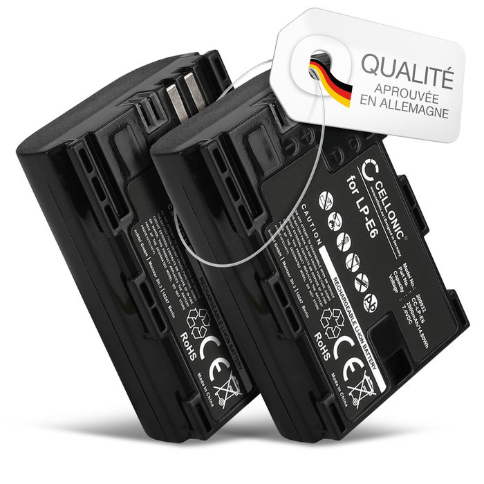 2x Canon LP-E6 Batterie 2000mAh de CELLONIC