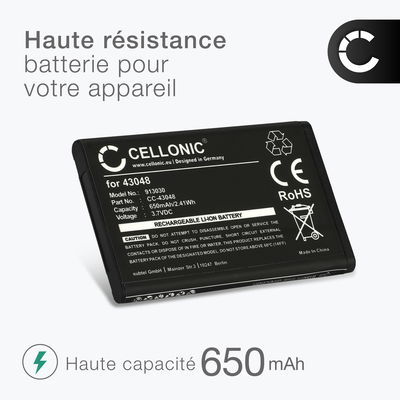 2x Batterie 043048,C0487,SV20405855 650mAh pour téléphone fixe Swissvoice ePure / ePure fulleco DUO