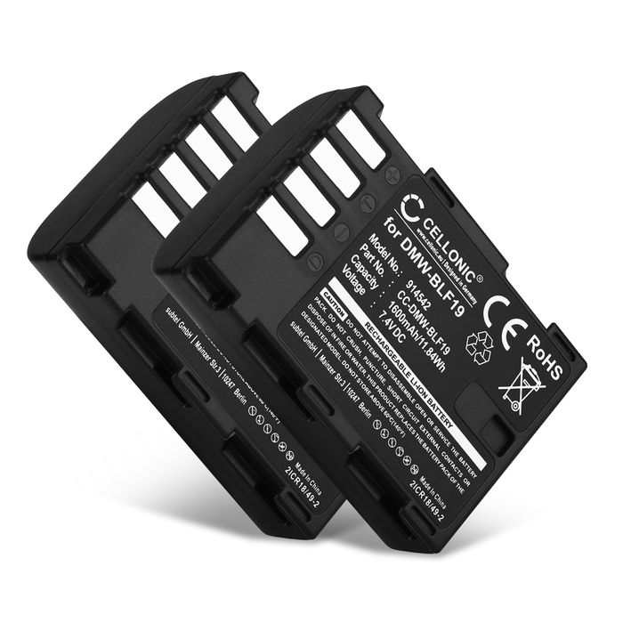 2x Batterie pour Sigma SD Quattro, SD Quattro H BP-61 (1600mAh, 7.4V) de CELLONIC