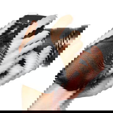 Sangle poignet pour Canon EOS, Panasonic Lumix, Nikon D, Sony Alpha et autres marques (environ 25cm) Vis/Filetage 1/4", Cuir PU | Grip d'appareil photo et caméra