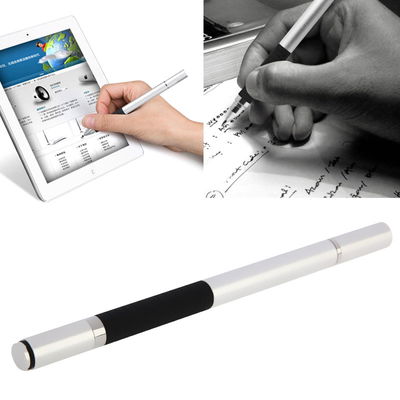 subtel stylo à bille et stylet couleur argent pour écran tactile 2 en 1 avec pointes à disque pour iPad, iPhone, Samsung, Kindle Fire
