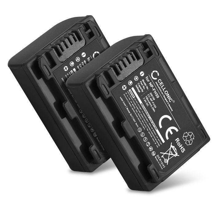 2x Battery for Sony Alpha 230 A230 A290 A330 A380 A390, HX200V, NP-FH60 NP-FH50 NP-FH40 NP-FH30 700mAh from CELLONIC