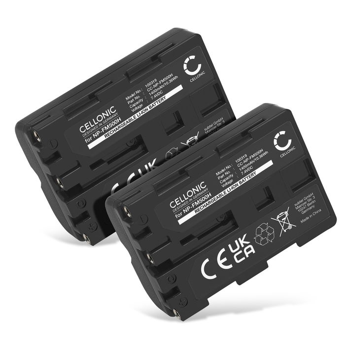 2x Batterie pour Sony SLT-A58 SLT-A77 SLT-A65 SLT-A57 ILCA-77M2 SLT-A99 DSLR-A200 A68 A7 II 1400mAh de CELLONIC
