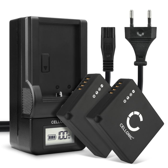 2x Panasonic Lumix DC-TZ200 Batterie + Chargeur 730mAh de CELLONIC