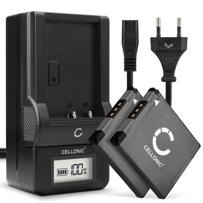 Pack de 2x batteries NB-11L NB-11LH 600mAh pour appareil photo Canon IXUS 160 170 275HS SX410IS SX400IS A2500 ELPH Digital IXUS, IXY - Avec chargeur CB-2L et câble d'alimentation