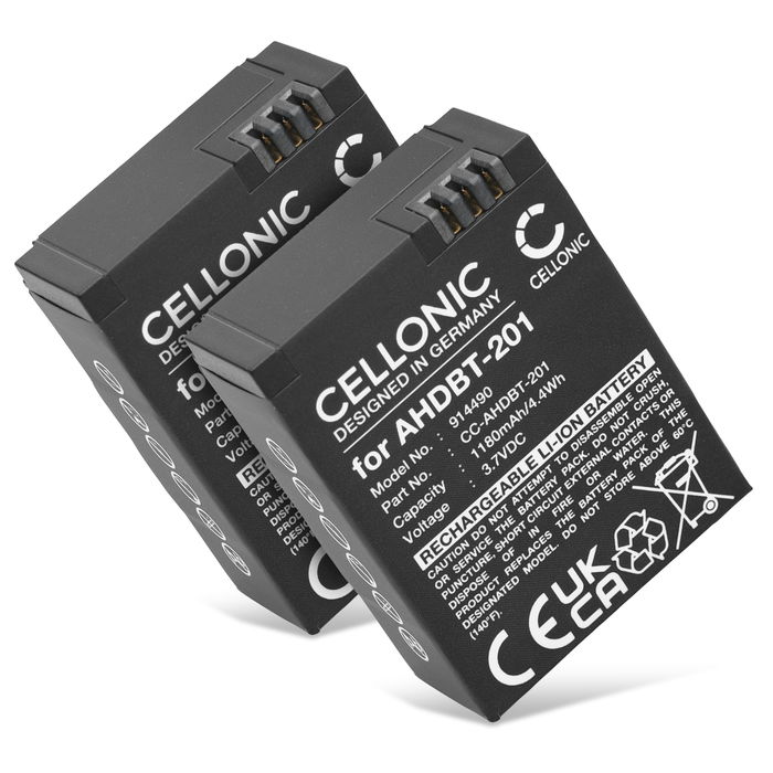 2x GoPro Hero 3 Silver Batterie 1180mAh de CELLONIC