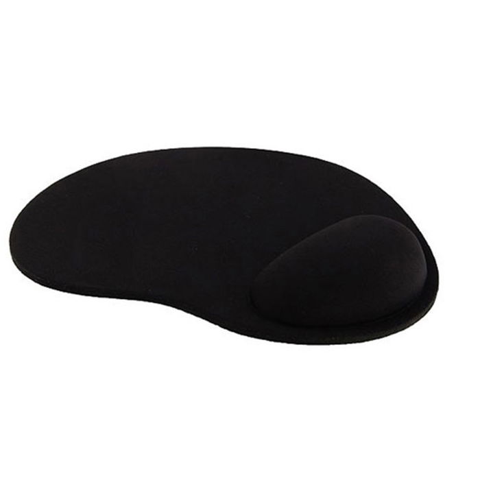 Tapis de souris ergonomique avec coussin de poignet en mousse - noir