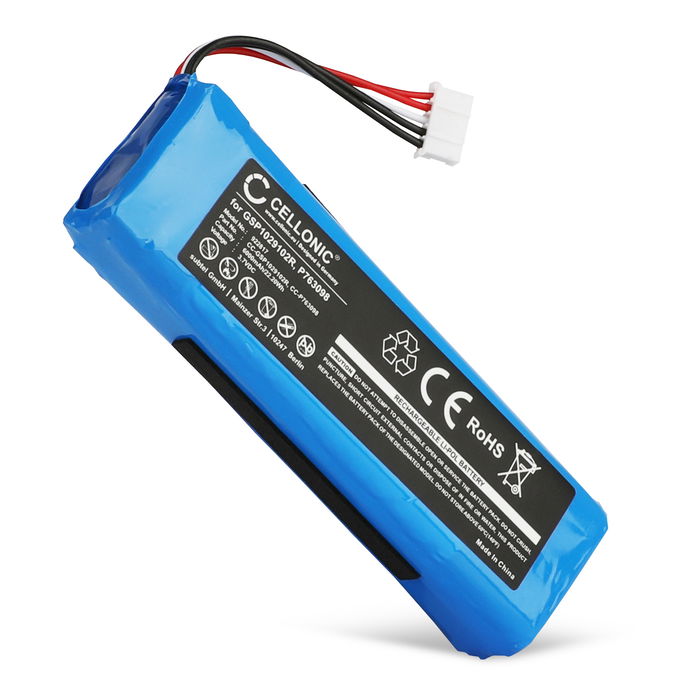 Battery for JBL Charge 2, Charge 2+, Charge 2 Plus, Charge 3 (2015), P763098, GSP1029102R 6000mAh from CELLONIC