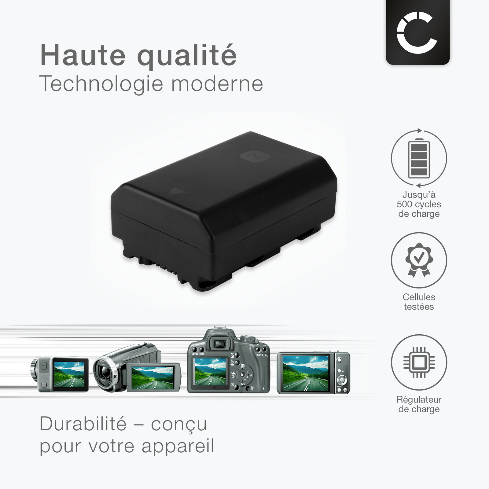 Batterie pour Sony Alpha A850Q A850 ILCA-68 A900 A700Z A700P 1200mAh 7,2V