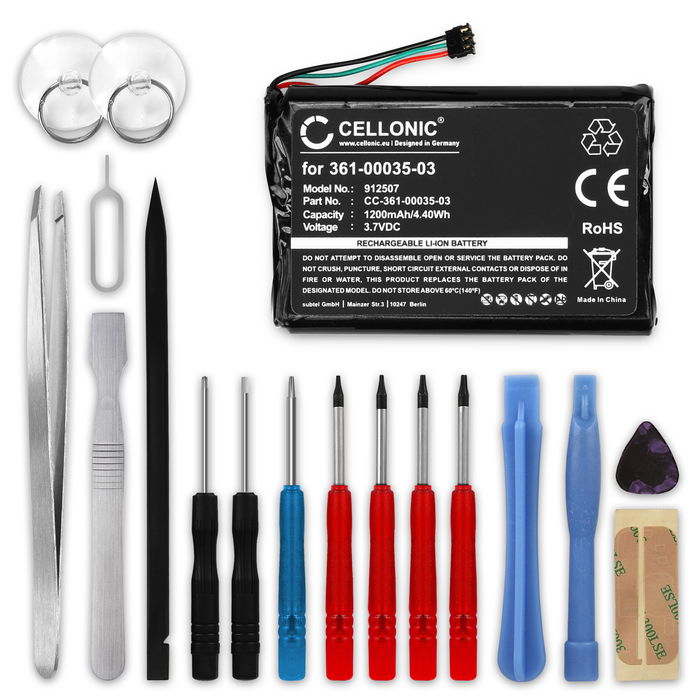 Garmin Edge 1000 Touring Batterie + kit d'outils 1200mAh de CELLONIC