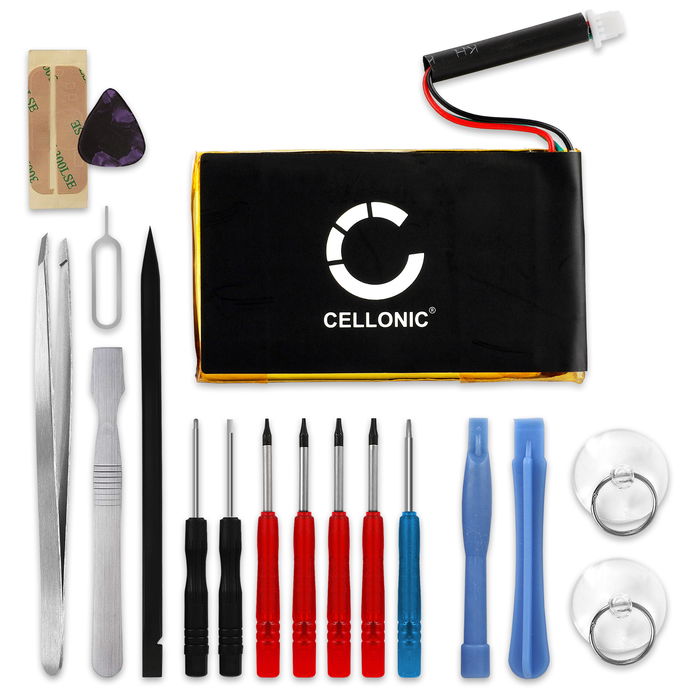 CELLONIC GPS Battery for Garmin Nüvi 760 760T 765 765T 700 710 710T 3590 + 17pc GPS Tool Kit 361-00019-40 361-00019-11 1250mAh SatNav Sat Nav Battery Replacement