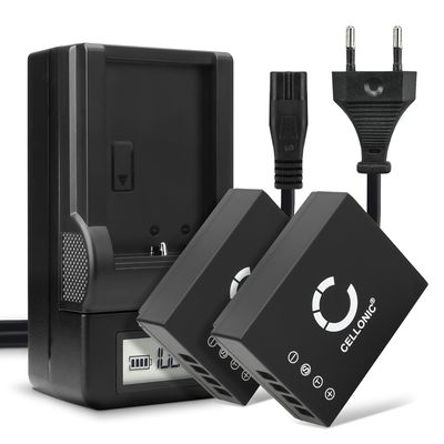 Pack de 2x batteries NP-W126 1140mAh pour appareil photo Fuji FujiFilm X-T2 X-T20 X-T10 X-T1 X-Pro2 X-Pro1 X-A3 X-A2 X-A1 X-A10 X-E2 X-E2s X-E1 X-A10 - Avec chargeur BC-W126 et câble d'alimentation