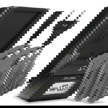 Pack de 2x batteries EN-EL3 EN-EL3e 2000mAh pour appareil photo Nikon D80 D90 D900 D100 D200 D300 D300S D50 D70 D700 D70s - Avec chargeur MH-18a et câble d'alimentation