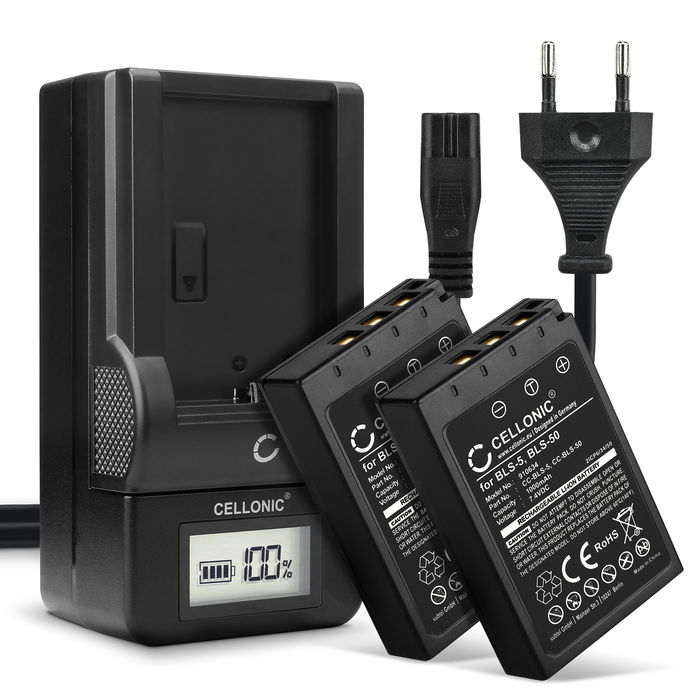 2x Olympus Pen E-PL6 Batterie + Chargeur 1000mAh de CELLONIC