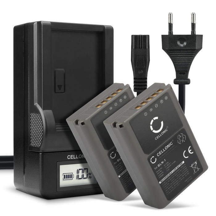 2x Olympus PEN‑F Batterie + Chargeur 1140mAh de CELLONIC