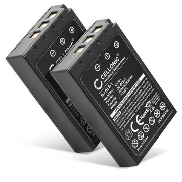 2x Batterie 900mAh pour appareil photo Olympus E-420, Pen E-P3 - Remplacement modèle BLS-1 BLS-1
