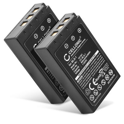 2x Batterie 900mAh pour appareil photo Olympus E-420, Pen E-P3 - Remplacement modèle BLS-1 BLS-1