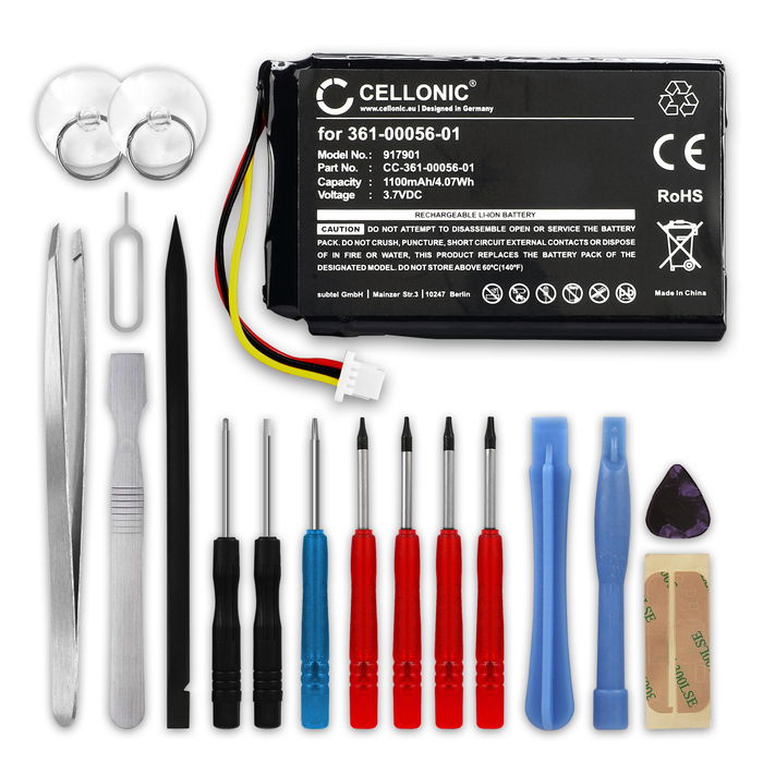 Garmin 010-01211-01 Batterie + kit d'outils 1100mAh de CELLONIC