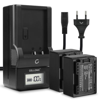 2x CELLONIC Camera Battery for Canon LEGRIA HF R806 R86 HF R706 HF R606 HF R506 R406 R306 R36 VIXIA HF R500 Replacement BP-718 BP-709 Battery 1600mAh Backup + Charger CG-700