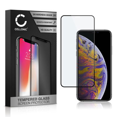 Protection d'écran en verre pour smartphone iPhone Xs Max (3D Case-friendly, haute résistance 9H, 0,33mm, Full Glue)