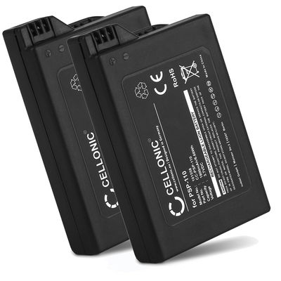2x Batterie pour Sony PSP 1 (PSP-1000, 1001, 1002, 1003, 1004, 1005, 1006, 1007, 1008, 1010) PSP Fat 1800mAh de CELLONIC