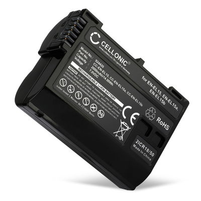 Batterie EN-EL15 pour Nikon D850 D750 1 V1 D7500 D7200 D800 D810 D7100 D7000 Z6 II D610 de CELLONIC
