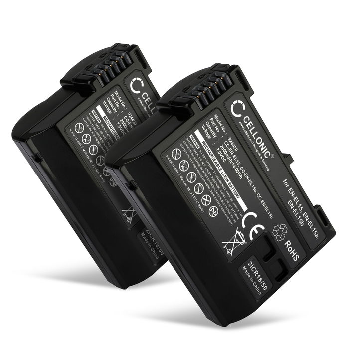 2x Nikon ZR Batterie 2000mAh de Cellonic