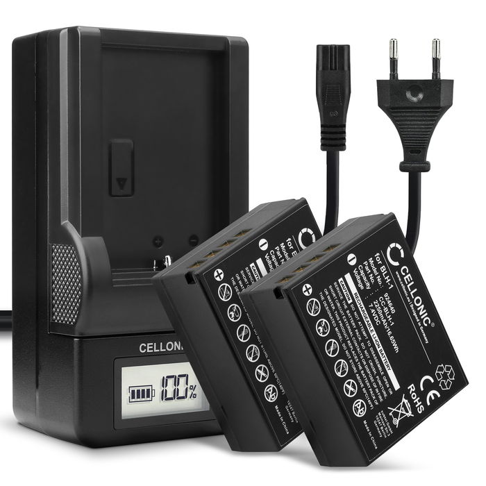 2x Batterie pour Olympus OM-D E-M1 Mark III Accu 2250mAh Batterie rechange + Chargeur