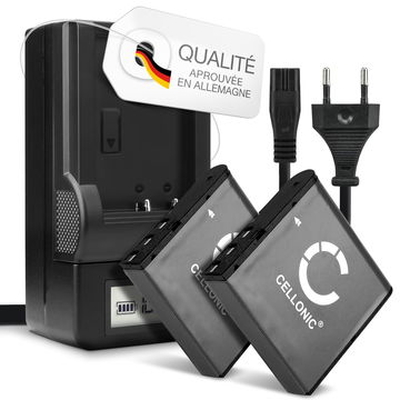 Pack de 2x batteries LB-060 950mAh pour appareil photo Kodak PIXPRO AZ528, AZ421, AZ422, AZ521, AZ365, AZ525, AZ361, AZ527, LB-060 - Avec chargeur et câble d'alimentation