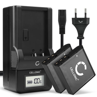 Pack de 2x batteries LB-060 950mAh pour appareil photo Kodak PIXPRO AZ528, AZ421, AZ422, AZ521, AZ365, AZ525, AZ361, AZ527, LB-060 - Avec chargeur et câble d'alimentation