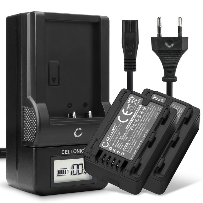 2x Panasonic HC-V520 Batterie + Chargeur 1780mAh de CELLONIC