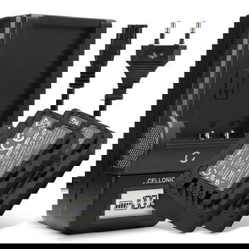 2x CELLONIC Camera Battery for Panasonic HC-V180 V10 V160 V270 V380 V777 V800 HC-VXF990 HC-VX980 HC-W580 HDC-SD40 Replacement VW-VBK180 VW-VBT190 -VBY100 Battery 1780mAh Backup + Charger VW-BC10