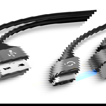 Câble USB C Type C de 2m pour montre LG G5, G6, G7, G7 ThinQ, G8 ThinQ, G8S ThinQ, K30, K41s, K42, K51s, K52, K61s, V20, V30, V40 ThinQ data et charge 3A gris en PVC