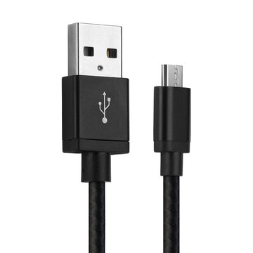 Micro USB Phone Charger Cable for BlackBerry Passport / Classic / Priv / Z10 / Q10 / Q5 / Bold Touch 9900 / DTEK50 1m Fast Charging 2A Smartphone Data Cable Nylon Black