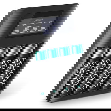 CELLONIC Chargeur de piles AA et AAA USB avec 4 compartiments, Chargeur pour batteries intelligent + 4x Batteries AA rechargeable 2600mAh