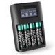 1x Chargeur 4x AA 2600mAh + 4x piles AA 2600mAh