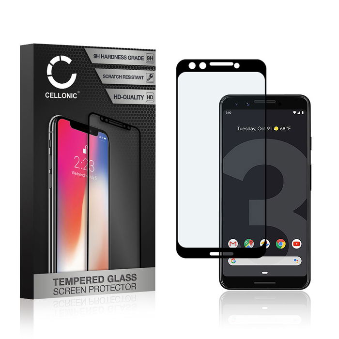 Google Pixel 3 Protecteur d'écran 9H en verre trempé 3D Case-friendly de CELLONIC