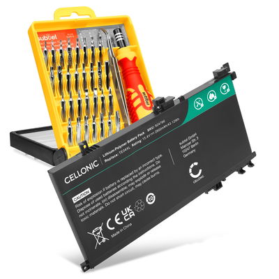 Batterie de rechange pour ordinateurs portables HP Omen 15-ax200, ax201, ax202, ax203, ax204, ax205, Pavilion 15-bc200, TE04XL - 2800mAh 15.4V + kit d'outils