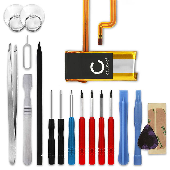 Apple iPod 5.5 Gen. (Video) - A1136 - 30Gb Batterie + kit d'outils 450mAh de CELLONIC